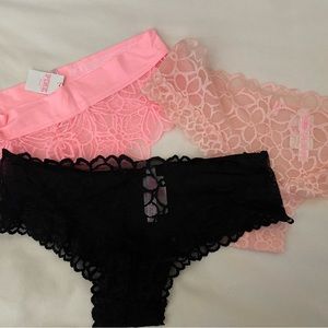 Bundle: 3 PINK/Victoria Secret Underwear, Size Medium